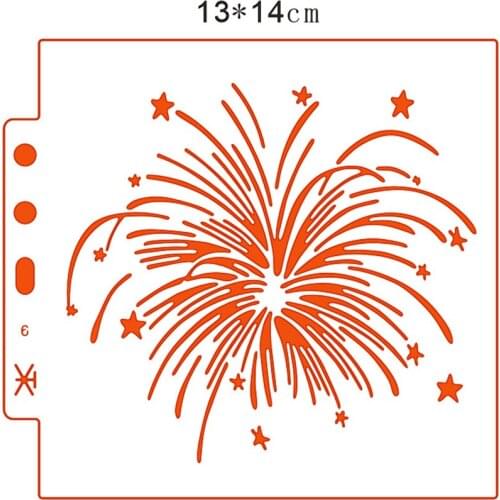 Fireworks mold shield DIY cake scrapbook stencils hollow Embellishments printing lace ruler Valentines Day