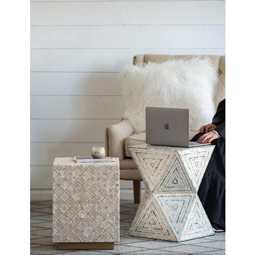 Harvest Cabin Shell Simple Creative round Table Living Room Sofa Light Luxury Side Table Corner Table Balcony Coffee Table Small