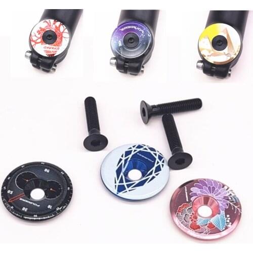 FOURIERS Bike Stem Top Cap Bicycle Headset Fork Cover 31.8mm 1 1/8" Steerer bicycle stem cover with bolts parts