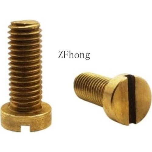 10-50PCS m1.2 m1.4 m1.6 M2 M2.5 M3 M4 M5 DIN84 Brass Slotted Cheese Head Screw Brass Screw Brass Bolt
