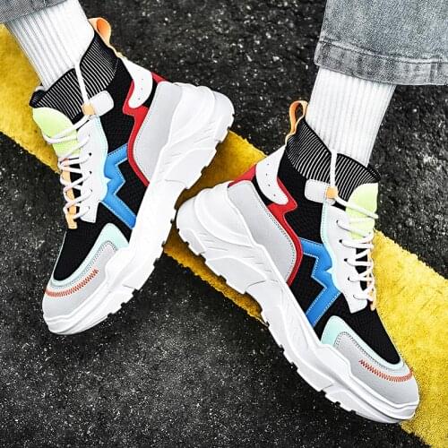 Big Size High Top Chunky Sneakers Man Sport Shoes White Sports Shoes Men Running Shoes Tenisky Training Fitness Sneakrs GMB-1156