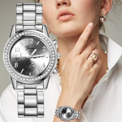 Fashion rhinestone women Quartz luxury wristwatch ladies watch Reloj mujer silver watch for woman women watch relogio feminino