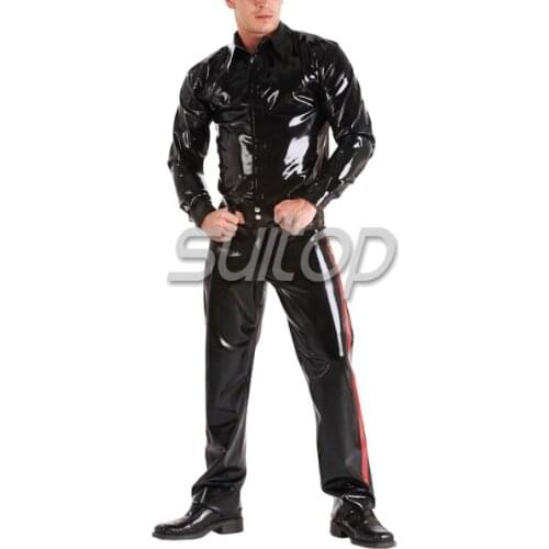 New fashion nature rubber latex pants latex rubber jeans trousers men