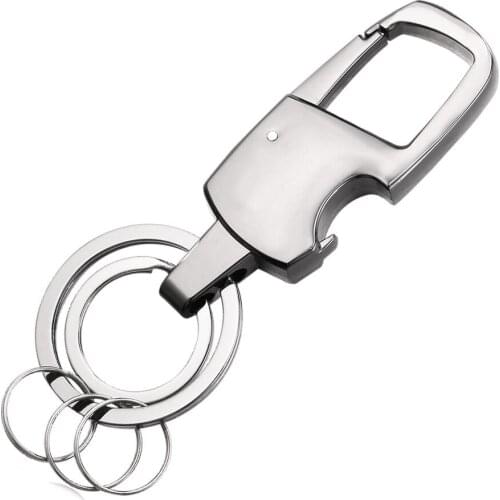Men Classic Keychains key Holder With Rings Dual Opener With Brand Box Black Gun Plated Gift Men Accessories K6Y