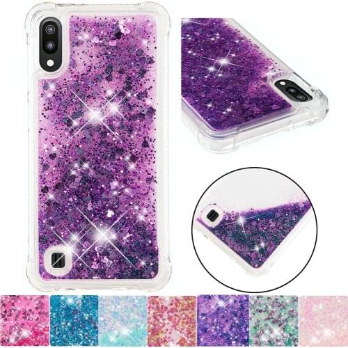 Silicone Soft Case for Samsung Galaxy M10 A10 2019 Cute Shiny Liquid Quicksand Bumper Cover SM-A105F/DS SM-M105G/DS SM-M105F/DS