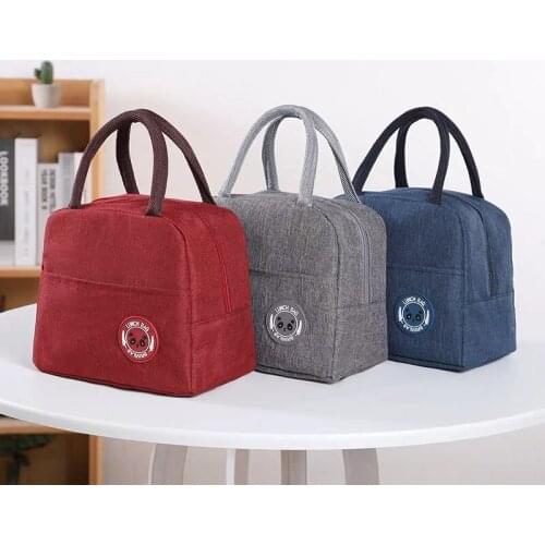 Nylon cloth lunch box insulation bag picnic bag student lunch box bag food storage bag men and women insulation cold box