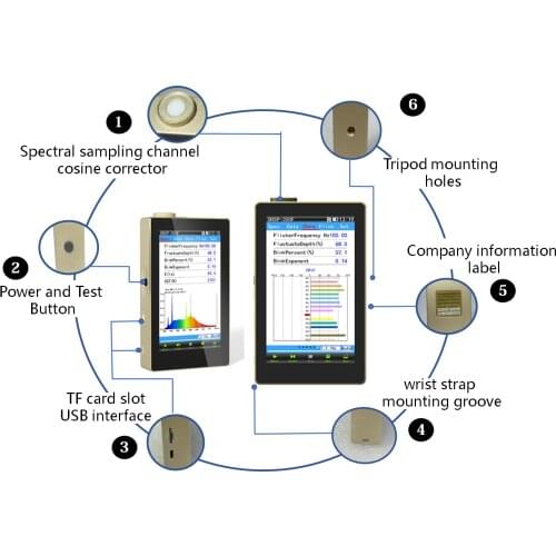 OHSP350C Spectrometer Portable CCT CRI Lux Meter for Light Tester