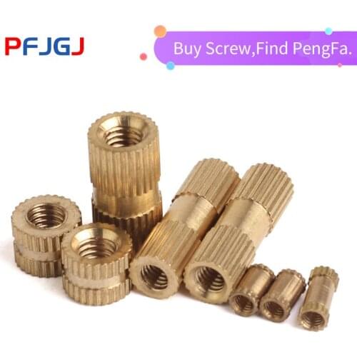 Peng Fa 20pcs GB809 Brass Roll Nut Embedded Copper Roll Nut Embedded Nut M6M8 External Diameter 8mm10mm