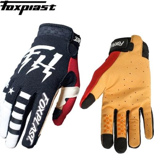 FOXPLAST Touch Screen Air RACING gloves Motocross AM Bike Gloves MTB Mountain Bike Moto Motorcycle DH Cycling Bicycle Gloves