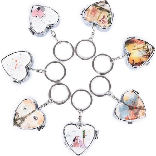 Portable Metal Heart Shape Pill Box Folding Pill Case Metal Pill Cutter Medicine Organizer Makeup Storage Container Hot