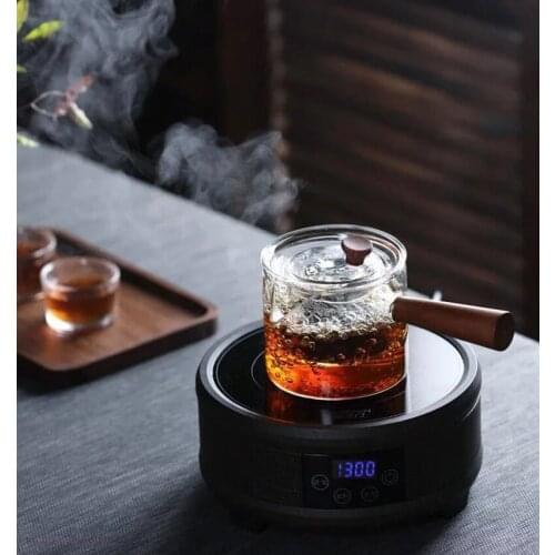 500ML Transparent Glass Tea Kettle Creative Black Tea Pot With Handle High Temperature Resistance Glass Teapot
