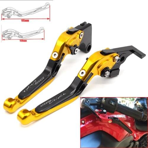Motorcycle CNC Adjustable Foldable brake Clutch Levers for Triumph SPEED TRIPLE 2008 2009 2010 with Logo(SPEED TRIPLE)