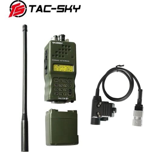 TAC-SKY Military Tactical Walkie-Talkie Model Harris AN / PRC152 152A Radio Virtual Box + Earphone Accessories PTT6 Pin U94PTT