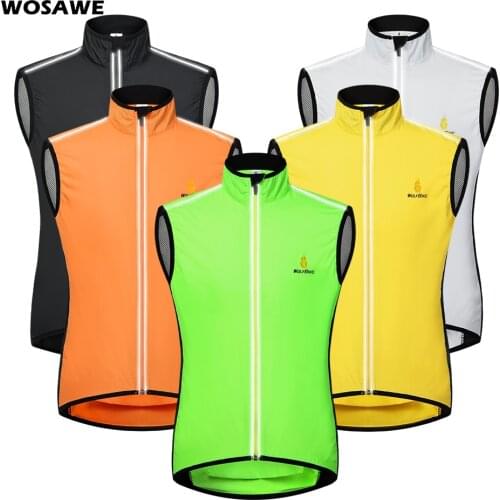 WOSAWE Cycling Vest Men Waistcoat Reflective Clothing Windcoat Breathable Bike Jacket Bicycle Cycle Sleeveless Jerseys 5 COLORS