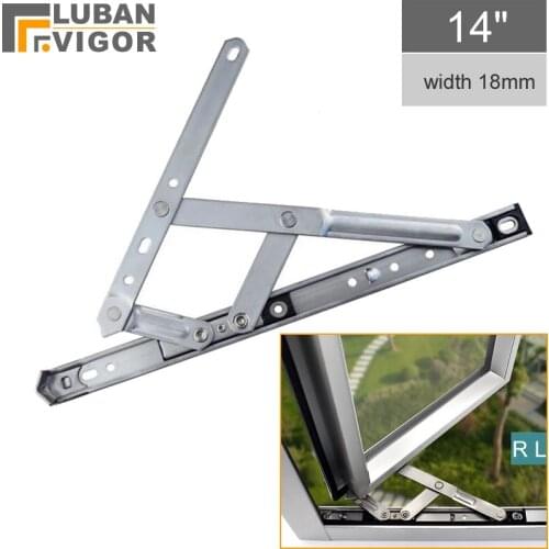 304 stainless steel Aluminum alloy Wind brace, 14 inches ,width18mm slots ,Plane open,Four-link window support hinge Arm