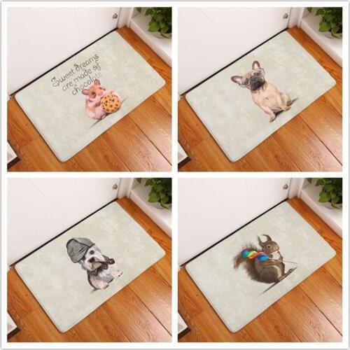 Waterproof Anti-Slip Door Mat Cute Cartoon Dog Hamster Carpets Bedroom Rugs Decorative Stair Mats Home Decor Crafts