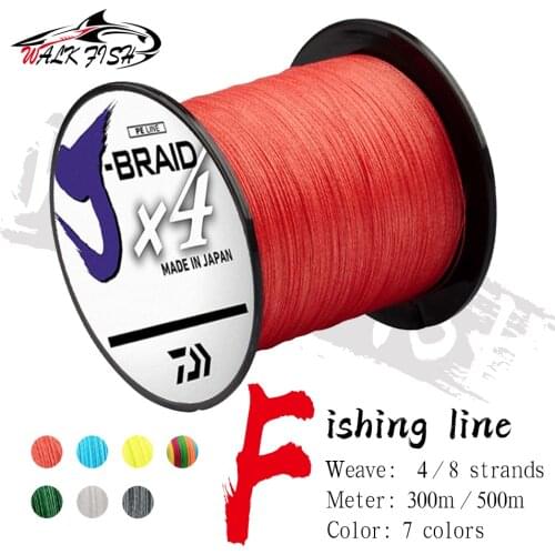 WALK FISH Daiwa 4/8 Strands Japan Braid Fishing Line 300m 500m PE Braided Line Multifilament Floating Line