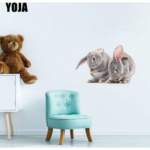 YOJA 35×23.8CM Cute Animal Bunny Funny Living Room Wall Stickers Modern Decor Home Accessories 8WS0147