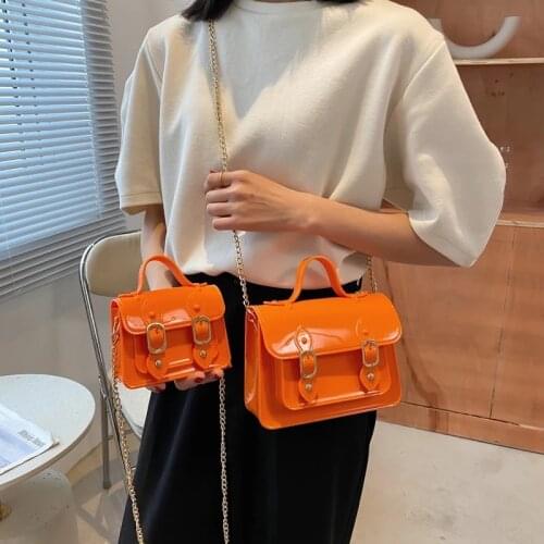 Women Mini Chain Crossbody Bag 2021 New High Quality Patent Leather Shoulder Bag Ladies Messenger Bag Girls Cute Jelly Tote Bags