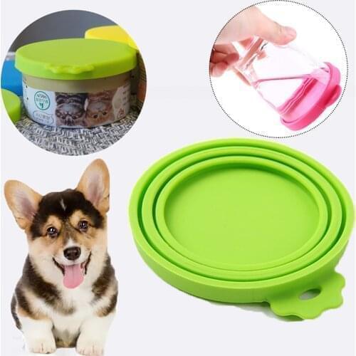 1Pc 3 In 1 Reusable Food Storage Keep Fresh Tin Cover Cans Cap Pet Can Box Cover Silicone Can Lid Hot Kitchen Supplies Dropship