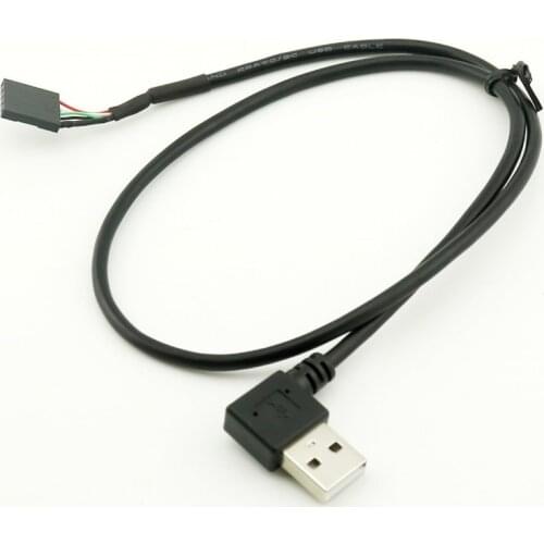 1pcs USB 2.0 A Male Left Angle to Dupont 5 Pin Female Header Motherboard Cable 50cm/1.5ft