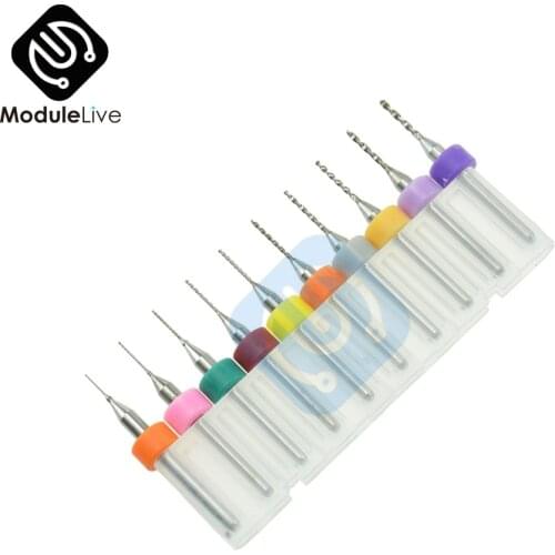 10Pcs PCB Print Circuit Board Carbide Micro Drill Bits Tool 0.3mm to 1.2 mm Kits Diy
