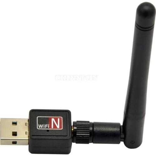 100Pcs/Lot Mini RT5370 150Mbps Wireless USB WiFi Adapter WiFi Dongle Adapter with RP-SMA External Antenna for SKYBOX/Openbox