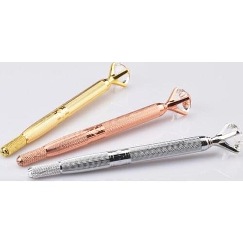 50Pcs Crystal Manual Tebori Tattoo Permanent Makeup Pen Machine Microbladeing Pen For Lip Eyebrow with Box