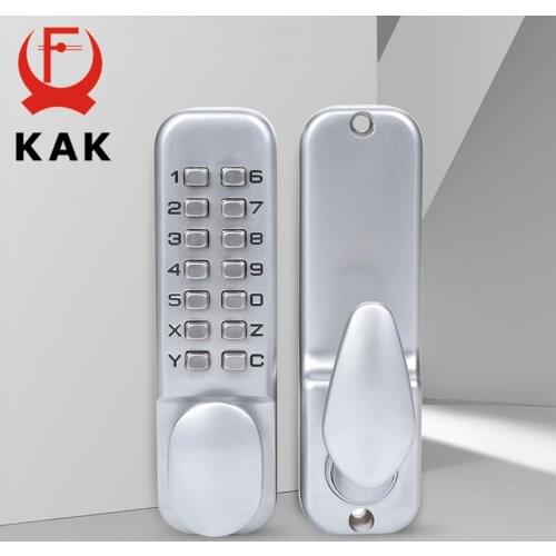 KAK Zinc Alloy Keyless Security Lock Anti-theft Door Lock Hardware Water-proof Mechanical Strongbox Password Safe Lock