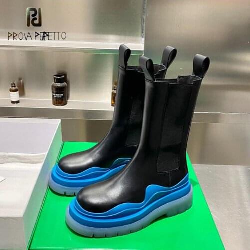 Thick-soled Martin boots 2021 new British style round toe mid-tube Chelsea boots were thin female high-top smoke boots