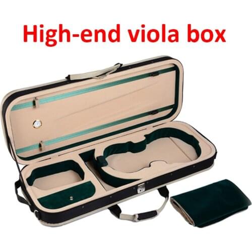 High-end Basswood and golden velvet inside Viola Square case Viola Square Box With hygrometer viola parts