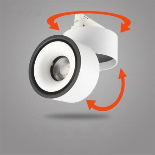 Dimmable 20W LED Track light 90 degree folding led spotlight 360 degree Rotation COB down light 2 line folding track spotlight