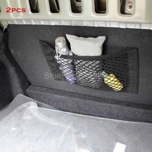 For KIA RIO K2 K5 Sportage Ceed Hyundai i20 Auto Seat Rear Trunk Cargo Tail Cargo Trunk Storage Net Bag Flexible Nylon Car 2 PCS