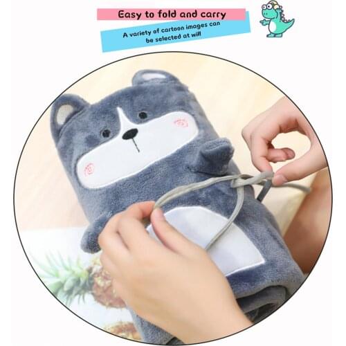 Home Office Flannel Blanket Children Cartoon Animal And Plant Double-layer Air Conditioning Blanket Plush Toy