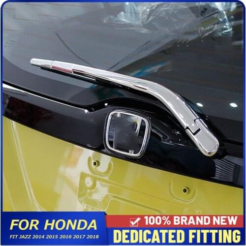 Car Rear Windscreen Wiper Cover ABS Chrome Tail Glass Wiper Nozzle Cover Strip For Honda Fit Jazz 2014 2015 2016 2017 2018