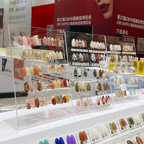 L Shape Nail Art Display Board For Nail Gel Color Card Transparent Acrylic Practice Pattern False Tip Display Stand Rack