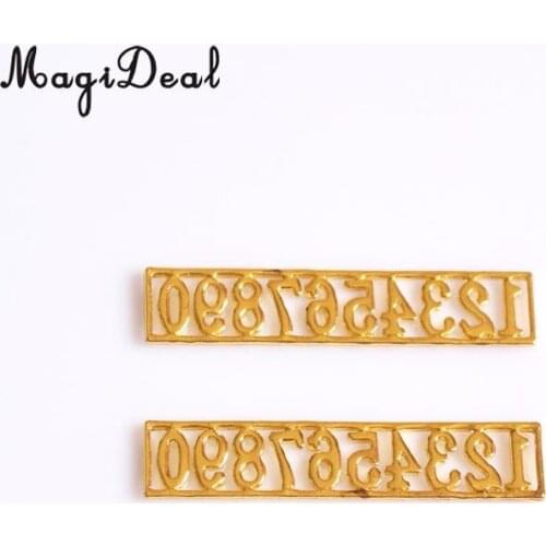 MagiDeal Vintage Design 1/12 Scale Golden Dolls House Miniature Set of Metal Numbers 0-9 Door for Office Bedroom Bar Pub Acce