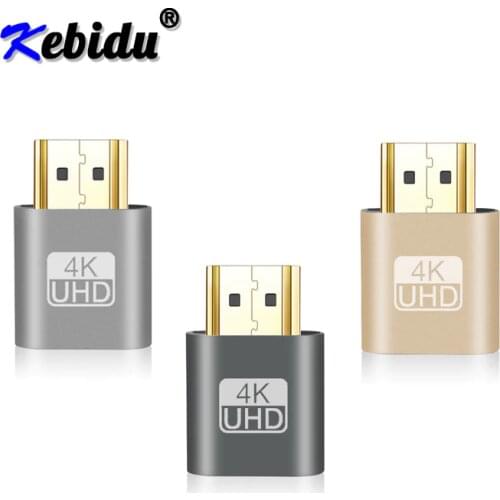 Mini VGA Virtual Display Adapter HDMI-compatible DDC EDID Dummy Plug Headless Ghost Display Emulator Lock plate 1920x1080@60Hz