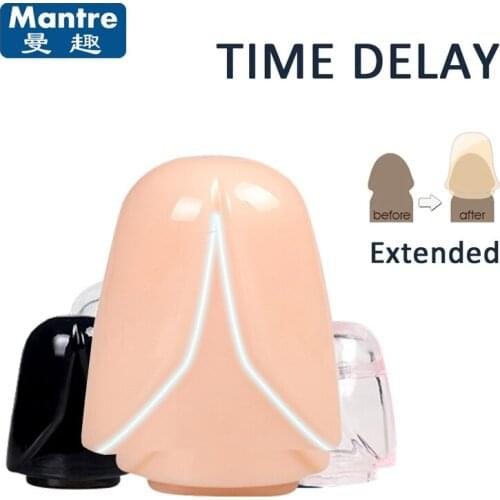 Mantre Male Delay Long Time Glans Sleeve Extender Penis Condoms Sex Products for Men Peineili 2PC