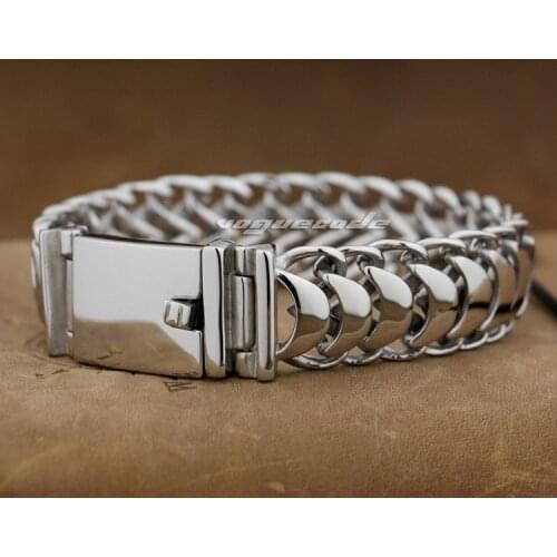 17 Length 316L Stainless Steel Mens Biker Rocker Bracelet 5E007 Punk Jewelry (Length 9.0inch)