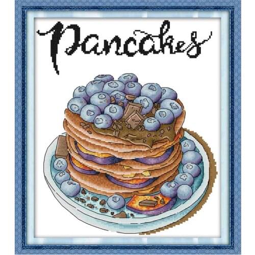 11/14/18/16/22/25/28ct Blueberry cake painting counted printed on the canvas kits Cross Stitch embroidery needlework Sets