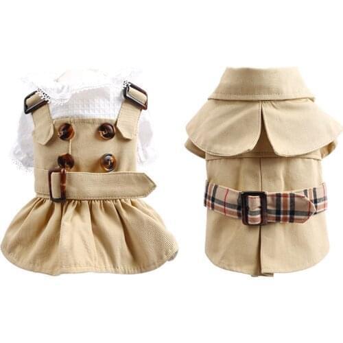 Spring And Autumn Pet Clothes Dog Coat Polyester Handsome Trench Coat Dog Clothes Windproof Dog Jacket Small Dog Clothing XS-XL