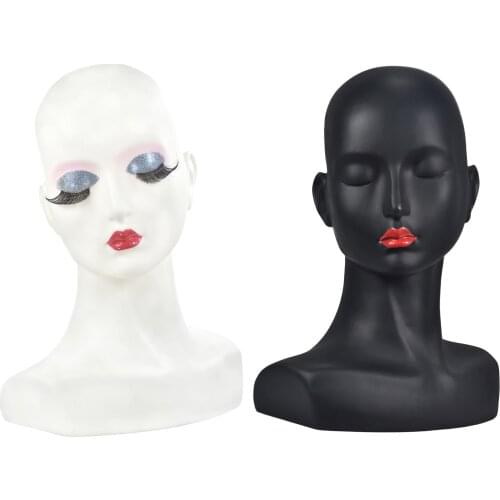 PVC Bald Female Cosmetology Mannequin Wig Making Head Hat Stand Rack Model