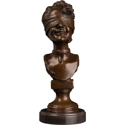 Real Bronze Bust Statue Helen Keller Famous Woman Female Sculpture Art Collecction Home Decoration accessories modern Gifts
