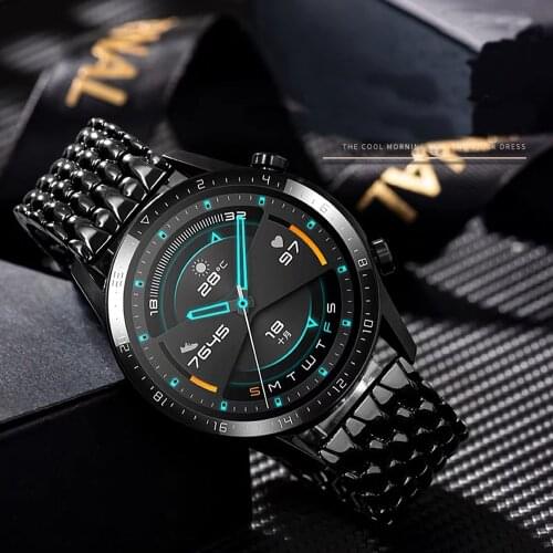 For samsung galaxy watch 3 45mm 46mm Gear S3 Frontier Classic band 22mm Stainless Steel strap for amazfit gtr 47mm huawei gt 2e