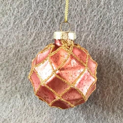 Christmas glass ball decoration Pendant Gift foreign trade store layout creative gift 6cm antique diamond ball