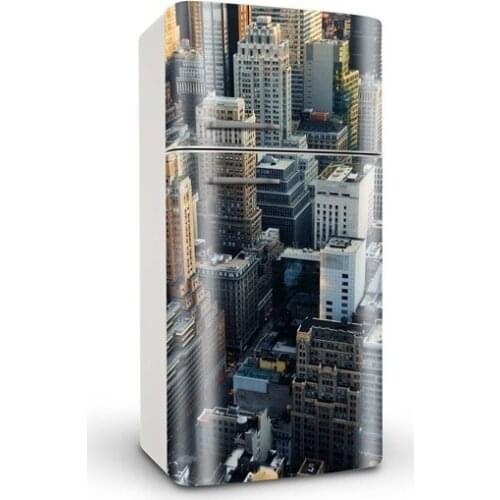 3D Moden City Landscape Art SelfAdhesive Refrigerator Sticker Fridge Door Cover Wallpaper 60x150cm 60x180cm 100x180cm