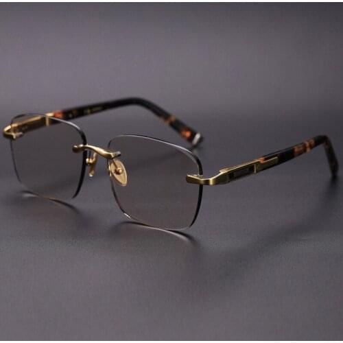 Stone Sunglasses Man Natural Crystal Glass Sun Glasses Rimless Diamond Trimmed Vintage Acetate Frame Woman Top Quality