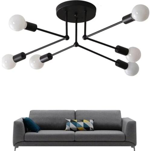Nordic Modern Ceiling Chandelier Lamps Indoor Lighting For Living Room 6 Head E27 Restaurant Loft Study Home Decor Light Fixture