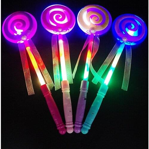 Luminous party christmas magic wand flash fairy wand childrens toys wholesale led lollipop creative night market stall